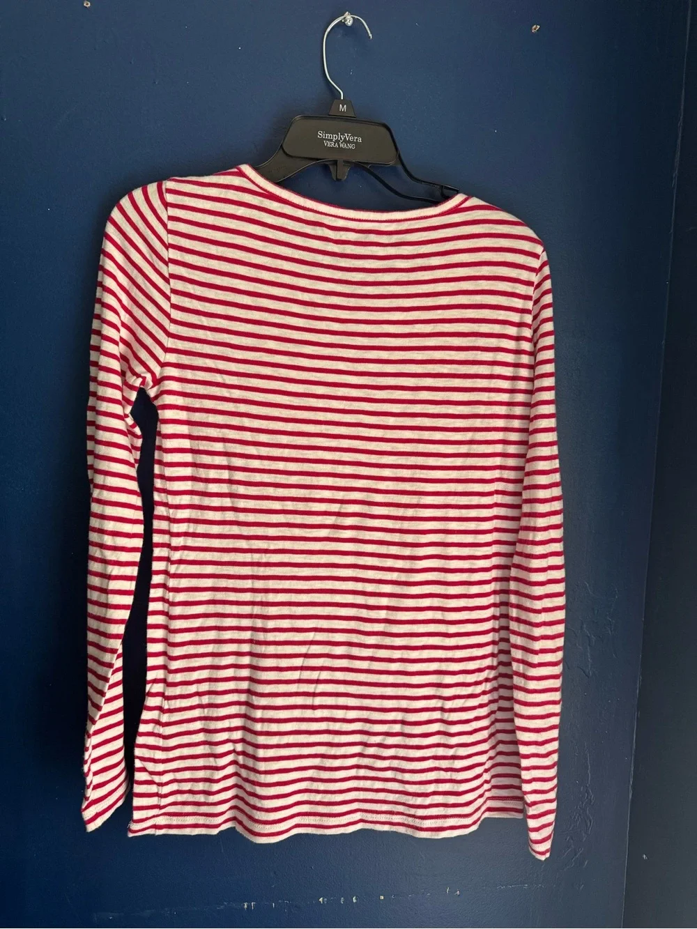 J. Crew Red & White Striped Long Sleeve Tee